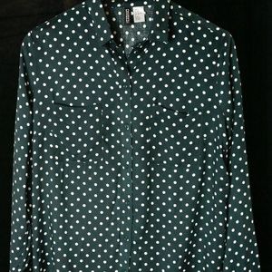 Green Polka Dot button down
